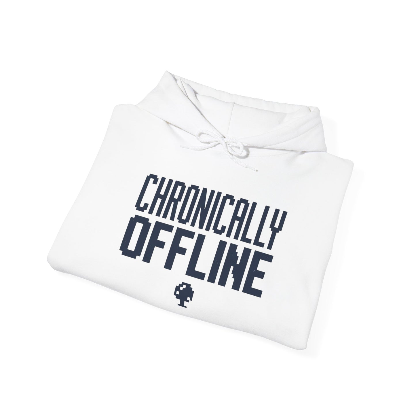 Chronically offline, Unisex Heavy Blend™ Hooded Sweatshirt, Retro shirt