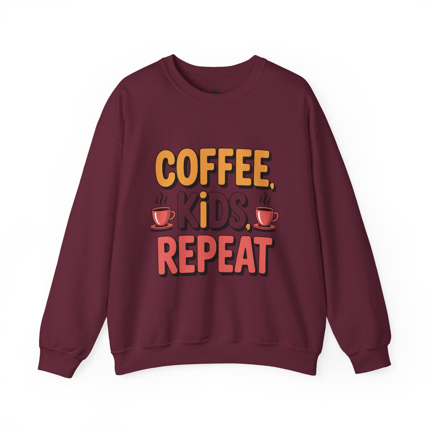 Coffee Kids Repeat Sweatshirt — Funny Parent Crewneck