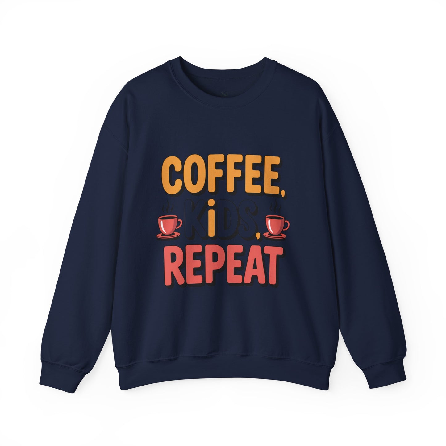 Coffee Kids Repeat Sweatshirt — Funny Parent Crewneck