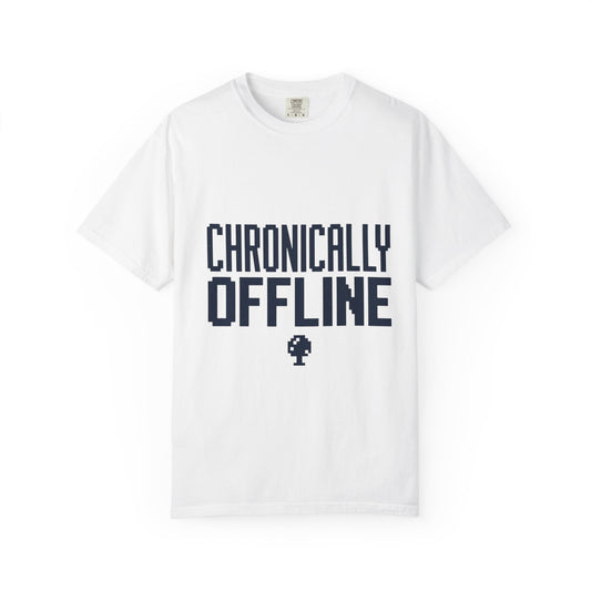 Chronically Offline Unisex Garment-Dyed T-shirt Retro design