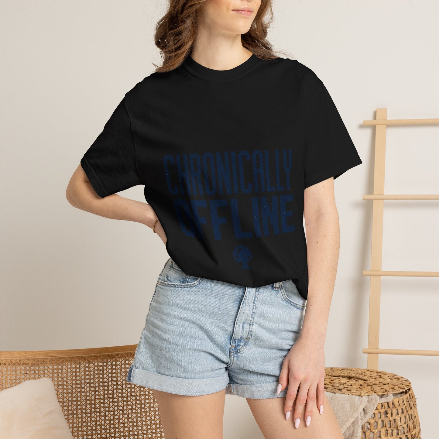 Chronically Offline Unisex Garment-Dyed T-shirt Retro design
