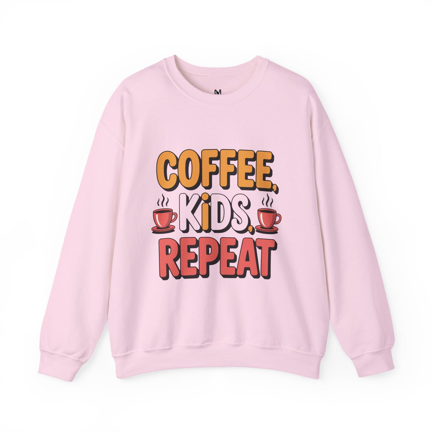 Coffee Kids Repeat Sweatshirt — Funny Parent Crewneck