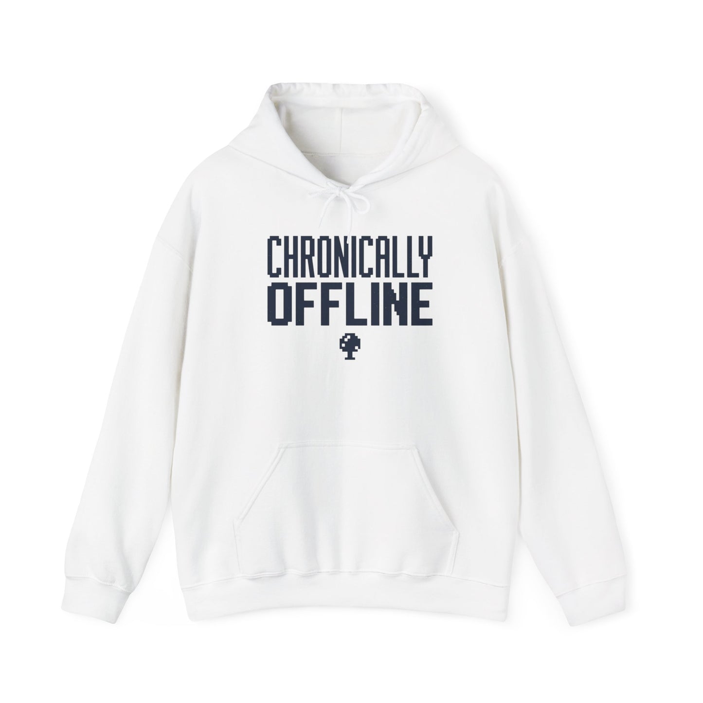 Chronically offline, Unisex Heavy Blend™ Hooded Sweatshirt, Retro shirt