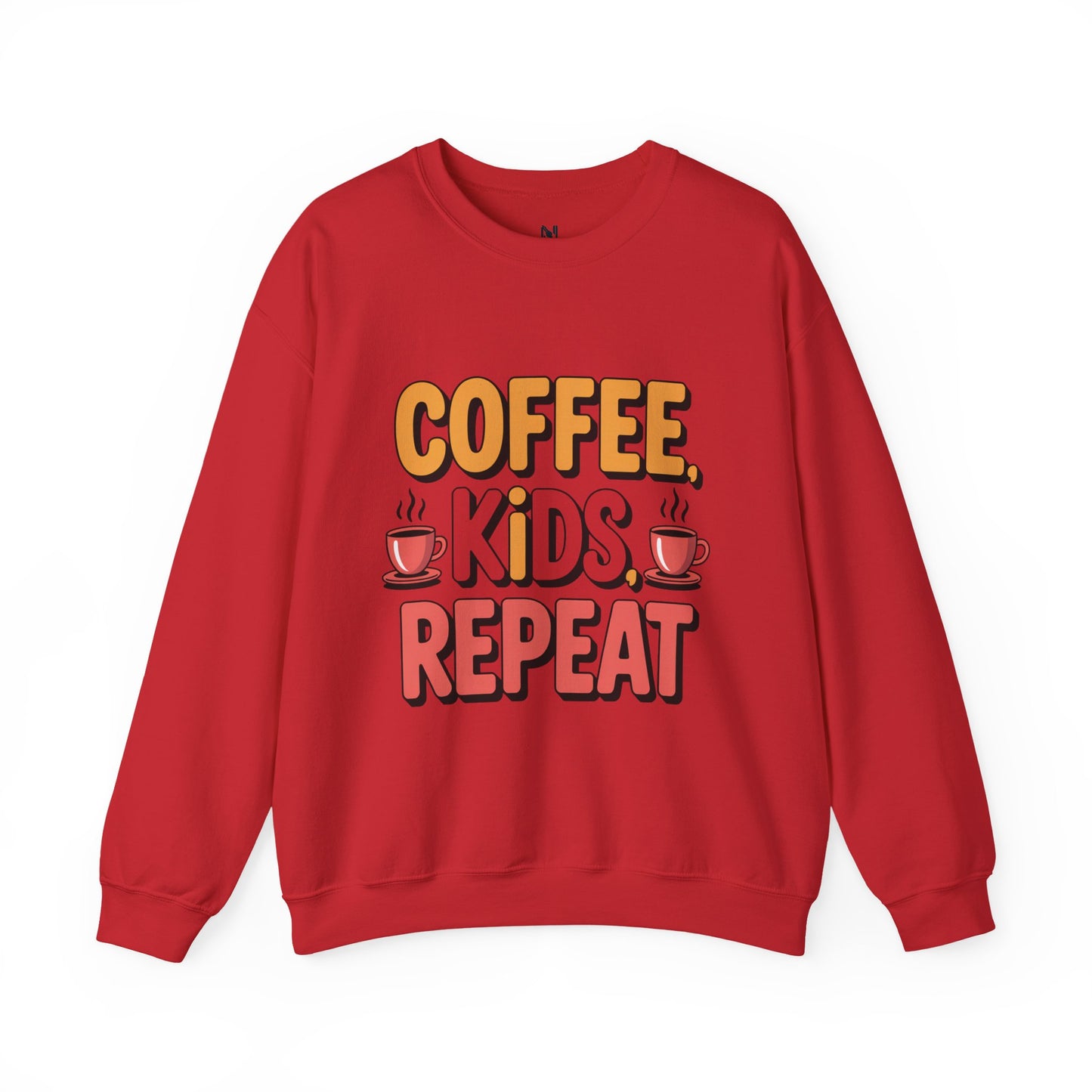 Coffee Kids Repeat Sweatshirt — Funny Parent Crewneck